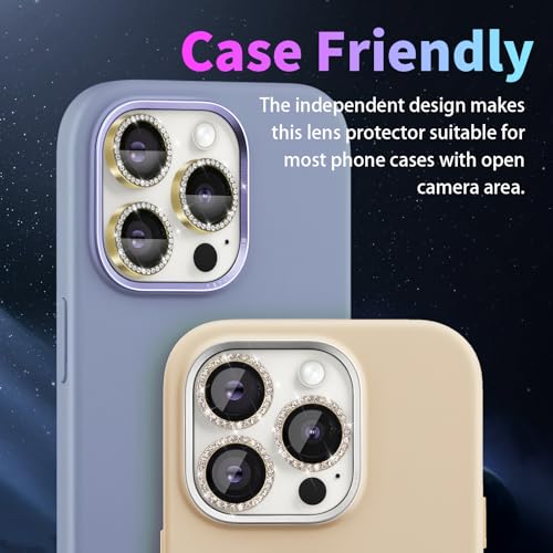Camera Lens Protector for iPhone 14 Pro/14 Pro Max, Diamond Gold - color: Diamond Gold