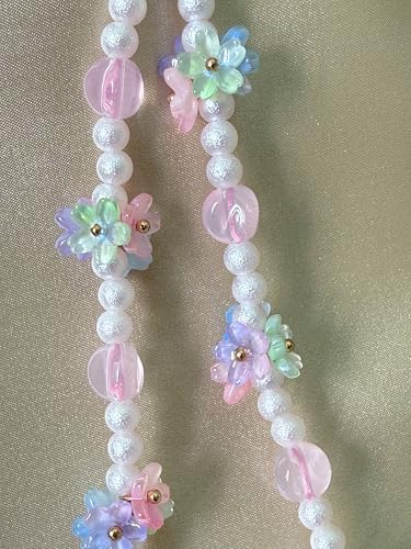 Drawwind Phone Charm Beaded Wristlet Strap Universal Cell Phone Lanyard Cute Bracelet Wrist Strap Beaded Chain String Handmade Accessories for Case Camera Bags (Flower Girl) - color: Flower Girl