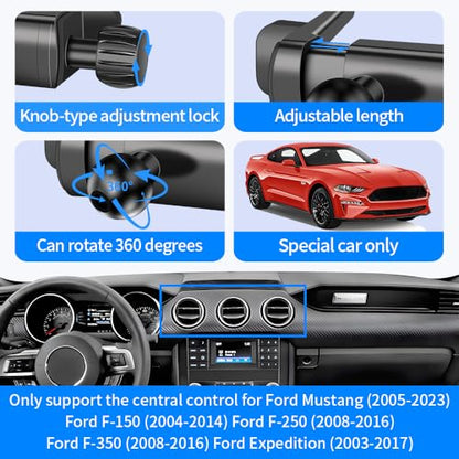 Car Magnetic Phone Holder Mount for Ford Mustang 2005-2023 (Not for Mach E)，F-150 2004-2014，F-250 2008-2016，F-350 2008-2016，Expedition 2003-2017 Circular Air Vent Accessories Cell Cellphone Stand
