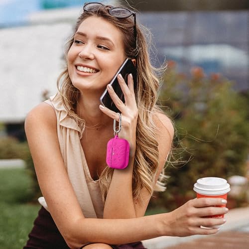 Lerobo for AirPods Pro 3 Case, Flower Engraved Soft Silicone Cover, Rose Pink - color: A-Rose Pink, size: AirPods Pro 3