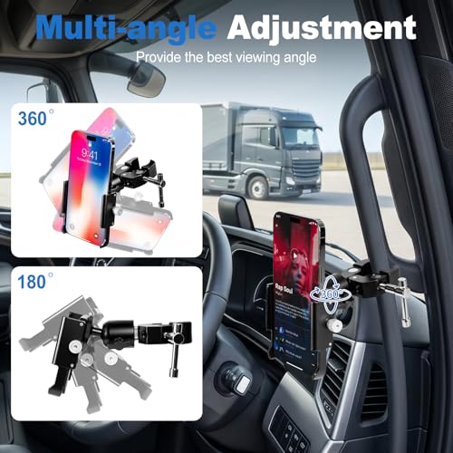 Car/Truck Phone Stand [Shockproof Metal Bracket] Universal Phone Holder, Suitable for Your Car, Truck, Pickup, Van, Excavator, Baby Stroller, Bicycle, Wheelchair