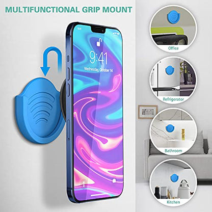pop-tech Phone Grip for Socket Holder, 2 Pack Silicone Car Phone Mount Adhesive for Collapsible Grip & Stand with 3M Adhesive Replacement for Car Dashboard, Desk, Wall, Home, Office Blue - color: Blue