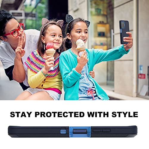 AICase for Galaxy A03S Case,Heavy Duty Drop Protection Full Body Rugged Shockproof/Dust Proof Military Protective Tough Durable Phone Cover for Samsung Galaxy A03S(US Version) - color: Navy Blue with Belt Clip