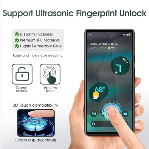 3 Pack Screen Protector for Google Pixel 6A, Self-Healing Flexible TPU Protective Film for Google Pixel 6A, High Sensitivity Hydrogel Film, HD Ultra-Thin Full Coverage, Easy Installation - size: Google Pixel 6A