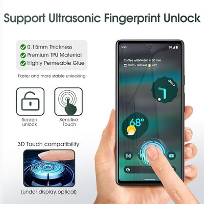 3 Pack Screen Protector for Google Pixel 6A, Self-Healing Flexible TPU Protective Film for Google Pixel 6A, High Sensitivity Hydrogel Film, HD Ultra-Thin Full Coverage, Easy Installation - size: Google Pixel 6A
