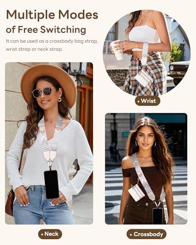 Phone Strap with Zippered Wallet and Clear Purse, Universal Adjustable Crossbody Phone Lanyard with Wallet (Arrowhead)