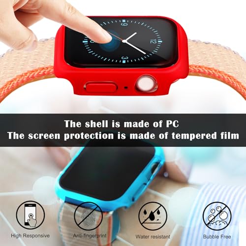 Sieral 24 Pack Watch Case with Tempered Glass Screen Protector Compatible with Iwatch 45mm Series 9/8/7, Hard PC Full Scratch Resistant Bumper Protective Face Cover Accessories - size: 45mm Compatible with Series 9/8/7