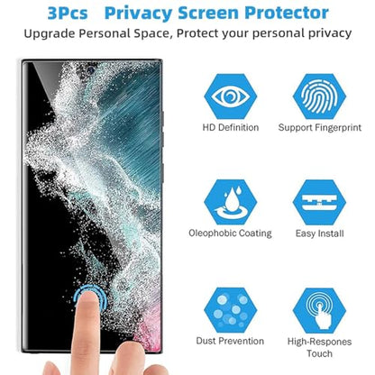 TPU Privacy Screen Protector for Samsung Galaxy S22 Ultra, 3 Pack - size: Samsung Galaxy S22 Ultra