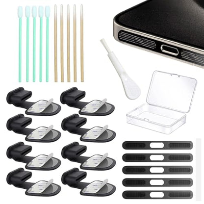 8 Packs New Dust Plug for iPhone 18 17 Air, USB C Cover Cap, USB C Port Cleaner, Phone Speaker Cover, with Cleaning Kit (Type C-18 17 Air)