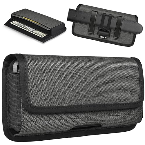 ykooe Rugged Nylon Holster Compatible with iPhone 17 Pro Max, Galaxy S25/S24/S23/S21/S20 Ultra, A16 A15 A14 A13 Moto G Stylus Play Power 5G Cell Phone Belt Holder for Men, Dark Grey - XXL - color: Dark Gray, size: XXL
