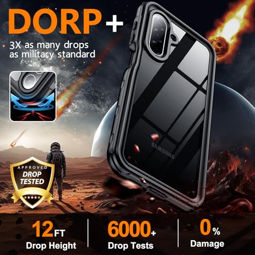 SPIDERCASE for Samsung Galaxy A17 Waterproof Case, IP68 Waterproof Case, Military-Grade Drop Protection, Full-Body Shockproof Dustproof Cover,Black - color: Black/Clear, size: Galaxy A17 6.7"