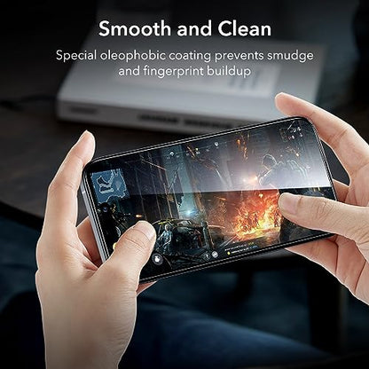ESR 3+1 Pack for iPhone 15 Plus Screen Protector, [9H Hardness] [Military Grade Shatterproof] Full Coverage Ultra-tough Tempered Glass Film with Easy Installation Frame, 1 Set of Camera Lens Protector