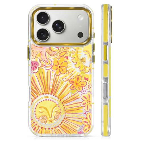 Clear Magnetic Case for iPhone 17 Pro, Slim Anti-Yellow Transparent Cover, Military Grade Protection, Phone Cases for iPhone 17 Pro, Retro Sun - color: A-Retro Sun, size: Iphone 17 Pro