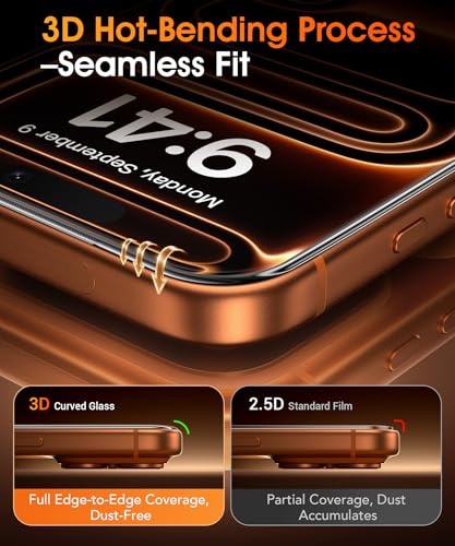 GolbinBox for iPhone 17 Pro Max Screen Protector, 3D Full Coverage, 2 Pack - size: for iPhone 17 Pro Max- 6.9inch