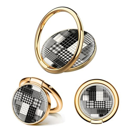 Cell Phone Ring Holder, Cute Phone Ring Grip Stand, 360°Rotation Funny Metal Kickstand Finger Grip Luxury Checkerboard - color: Luxury Checkerboard