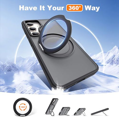 for Samsung Galaxy S23 Plus Case with 360° Spin Stand,Black | 360° Spin Magnetic Ring Stand,Compatible with Magsafe,Military Protection Phone Case - color: Black, size: Samsung Galaxy S23 Plus