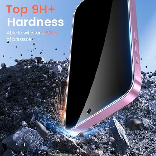 Fotbor 2 Pack Compatible for iPhone 15/iPhone 16 Privacy Screen Protector, Anti Spy Private Case Friendly Anti-Scratch 9H Hardness Tempered Glass - size: iPhone 15/16 - 6.7 inch