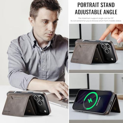 K2 2 in 1 Detachable Magnetic Phone Cases Compatible with iPhone 17 Pro Max Case with Card Holder RFID Blocking, Compatible with Magsafe Wallet, Leather 6.9'' (Coffee, iPhone 17 Pro Max) - color: Coffee, size: iPhone 17 Pro Max