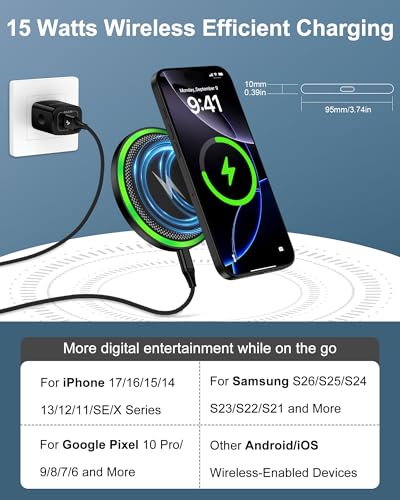 Wireless Charger Samsung Galaxy, Cargador Inalmbrico for Sam Sung S26 Ultra - color: Wireless Charger-Black