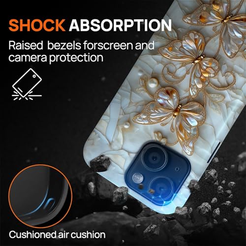 Magnetic for iPhone 14 Plus Case,[Compatible with Magsafe] Dual Layer Protective Heavy Duty Shockproof Rugged Drop Protection Bumper Hybrid Case - Stained Glass Butterflies - color: Stained Glass Butterflies, size: iPhone 14 Plus