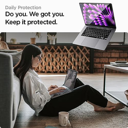 Spigen GlasTR Slim Screen Protector for MacBook Air 15" M2-M5 (2022-2026) | 9H+ Tempered glass, Scratch resistance, GlasTR Slim, Lab-tested 100% clarity, Precise cutout, Case-friendly, 1Pack - size: 15 inch