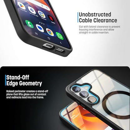 Encased SlimShield for Samsung Galaxy S26 Case with Belt Clip (Compatible with MagSafe) Slim Protective Case & Holster (Clear) - color: Clear, size: S26