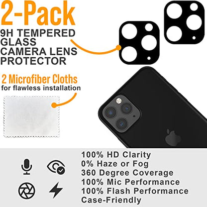 Scooch® Tempered Glass Multipack for iPhone 11 Pro, 3 Screen Protectors and 2 Camera Lens Protectors, Premium 9H Tempered Glass, Anti-Scratch, Anti-Fingerprint, Impact Resistant - size: iPhone 11 Pro