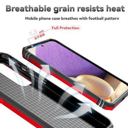for Samsung Galaxy A35 5G Case,with Screen Protectors and Camera Cover,[Military Grade] 16ft.Drop Tested Cover with Magnetic Kickstand Protective Case for Galaxy A35 5G, Red - color: Red