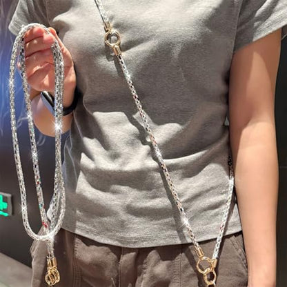 2Pcs Phone Crossbody Lanyard and Wrist Strap, Universal Cell Phone Lanyard Strap with 2Tether Tab - color: O