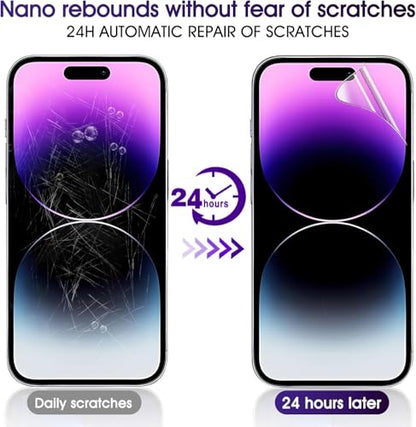 3 Pack TPU Screen Protector for iPhone 14 Pro Max, Self-Healing HD Clear Soft Flexible Hydrogel Film Compatible with iPhone 14 Pro Max 6.7" - Scratch-Resistant, Bubble Free, Easy Installation - size: iPhone 14 Pro Max