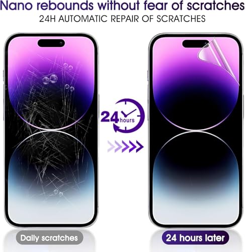 3 Pack TPU Screen Protector for iPhone 16, Self-Healing HD Clear Soft Flexible Hydrogel Film Compatible with iPhone 16 6.1" - Scratch-Resistant, Bubble Free, Easy Installation - size: iPhone 16