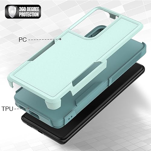 for Samsung Galaxy S21 Ultra Case: Dual Layer Protective Heavy Duty Cell Phone Cover Shockproof Rugged with Screen Protector - Military Protection Bumper Tough - Samsung Galaxy S21 Ultra 5G, Green - color: Mint Green (PC) + Mint Green (TPU)