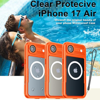 AICase Waterproof Case for iPhone Air with MagSafe Clear Water Proof Snowproof/Dustproof/Shockproof,IP68 Certified 360 Full Body Protection Fully Sealed Underwater for iPhone Air_97 - size: iphone Air