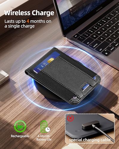 for Magsafe Wallet with Money Clip, Works with Apple Find My, 8 Card Holder - color: Carbon Fiber Black