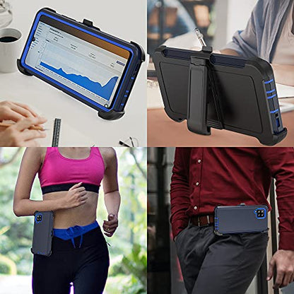 Compatible with Samsung Galaxy A42 5G Case,with Screen Protectors,Heavy Duty Rugged Shockproof Full Body Protection Kickstand Case with Belt Clip Holster for Samsung Galaxy A42 5G (Blue) - color: Blue