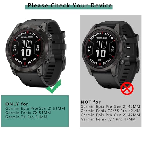 [1+4 Pack] Compatible with Garmin Fenix 7X / Fenix 7X Pro/Garmin Epix Pro(Gen 2) 51MM Screen Protector and Case, Tempered Glass Protective Film and Soft TPU Bumper Face Cover Set - color: for Fenix 7X/Fenix 7X Pro/Epix Pro(Gen 2) 51MM