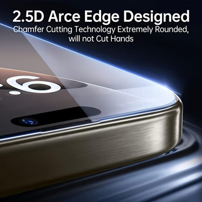 5-Pack HD Clear Tempered Glass Screen Protector, 9H Hardness Anti-Fingerprint 2.5D Curved Edge High Transmittance Middle Aluminum Glass for iPhone 16 Pro Max (13/13PR0/14)