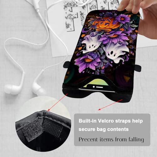 Neoprene Cell Phone Sleeve Pouch Case Bag with Crossbody Strap Neck Lanyard for Women 7.1 X 3.9 in - color: Halloween Gifts