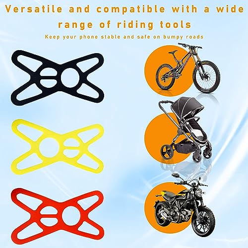 Ziciner 3 PCS Bike Phone Mount Holder Band, Elastic Smart Phone Security Silicone Strap for Motorcycle Bike Phone Mount, Universal Bike Accessories Replacement Parts for Most Cell-Phone (Style 1) - style: Style 1