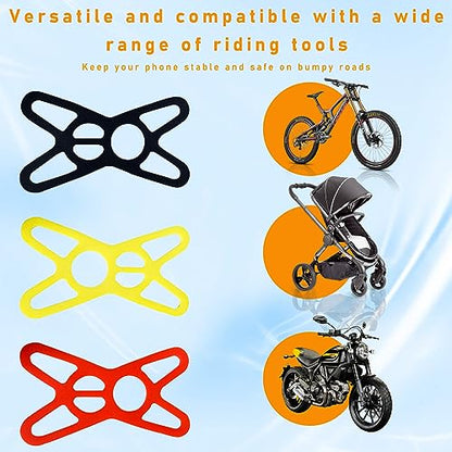 Ziciner 3 PCS Bike Phone Mount Holder Band, Elastic Smart Phone Security Silicone Strap for Motorcycle Bike Phone Mount, Universal Bike Accessories Replacement Parts for Most Cell-Phone (Style 1) - style: Style 1