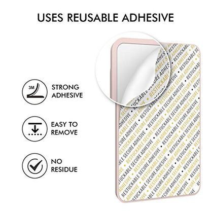PU Leather Phone Card Holder Stick On Back of Cell Phone Wallet - color: LiPink