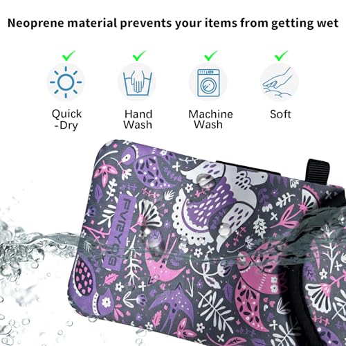 Neoprene Phone Sleeve Pouch Case Bag for Men Women w/Crossbody Strap/Neck Lanyard for iPhone 17/16/15/14 Pro Max, Samsung S25，Pixel 10 - color: Mauve Swallow