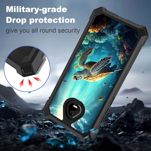 for Schok Volt Sv67q Sv67332 Case with Screen Protector, Military Grade Drop Protection, Dual Layer Hybrid Shockproof Protection TPU Phone Case for Schok Volt Sv67q, Sea Turtle - color: Sea Turtle