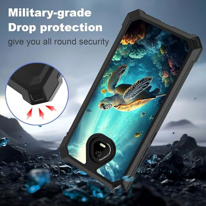 for Schok Volt Sv67q Sv67332 Case with Screen Protector, Military Grade Drop Protection, Dual Layer Hybrid Shockproof Protection TPU Phone Case for Schok Volt Sv67q, Sea Turtle - color: Sea Turtle