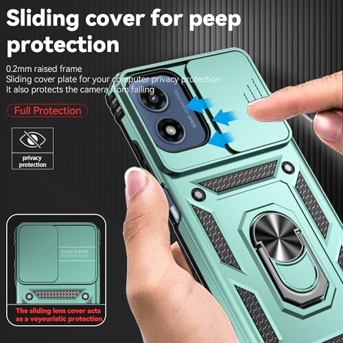 SunStory for Motorola Moto G Play 4G 2024 Case with Kickstand,Green - color: Green