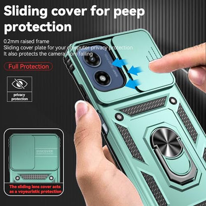 SunStory for Motorola Moto G Play 4G 2024 Case with Kickstand,Green - color: Green