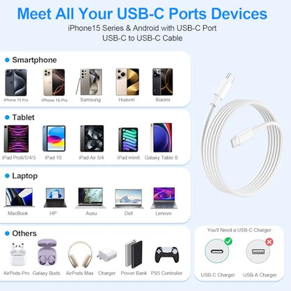 USB C Cable 10 FT 2-Pack,Data Transfer and Fast Charging Cable - size: 10FT+10FT