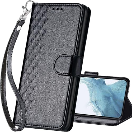 for Samsung Galaxy S23 Wallet case, Black-Cube | 3 Card Holders, Kickstand, Shockproof TPU Shell, PU Leather, Magnetic Closure, Protective Flip Folio Cover, Women - color: 4