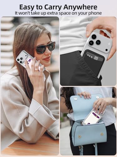 Miroddi for MagSafe Wallet, 4 Cards Holder, Stronger Magnetic Phone Wallet - color: Light Pink