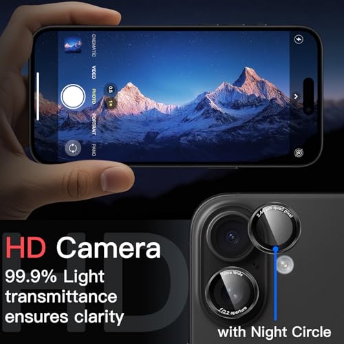 JETech Camera Lens Protector for iPhone 17, Black+Red, 1 Set - size: iPhone 17